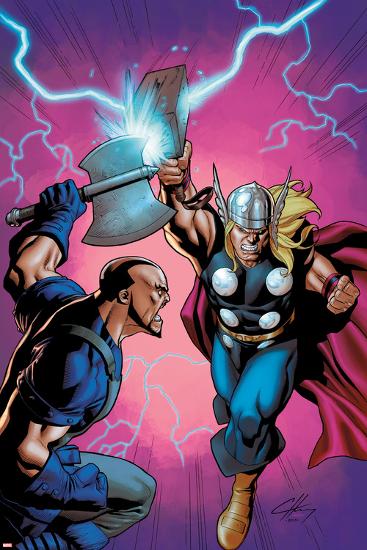 Marvel Adventures Super Heroes No.6 Cover: Thor Fighting-Clayton Henry-Lamina Framed Poster