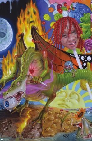 Trippie Redd Tripp at Knight print album cover gesigneerd