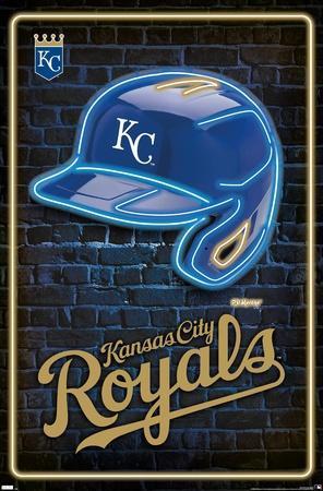 MLB Kansas City Royals - Neon Helmet 23' Prints - Trends International