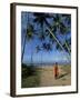 Buddhist Monk Looking up at Palm Trees Between Unawatuna and Weligama, Sri Lanka-Yadid Levy-Framed Photographic Print