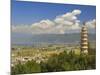 One of the Three Pagodas, and Erhai Lake in Background, Dali Old Town, Yunnan Province, China-Jochen Schlenker-Mounted Photographic Print