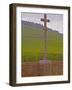 Stone Cross Marking the Grand Cru Vineyards, Romanee Conti and Richebourg, Vosne, Bourgogne, France-Per Karlsson-Framed Photographic Print