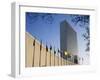 Line of Flags Outside the United Nations Building, Manhattan, New York City, USA-Nigel Francis-Framed Photographic Print