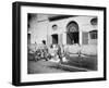 Pasta Drying in the Streets, Naples, 1897-null-Framed Photographic Print