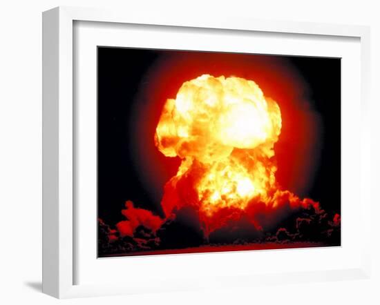 Fireball of H-Bomb Explosion after Test Blast over Bikini Atoll-null-Framed Photographic Print