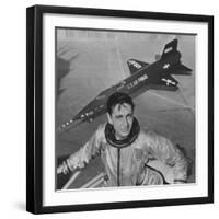 Pilot Scott Crossfield Standing in Front of the X-15-Allan Grant-Framed Photographic Print