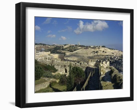 View of Mount of Olives, Jerusalem, Israel, Middle East-Simanor Eitan-Framed Photographic Print