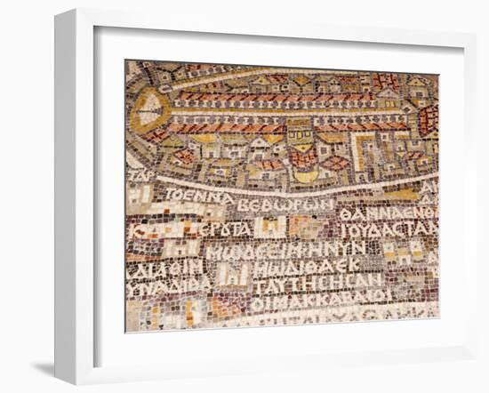 Mosaics Showing Map of Palestine, St. George Orthodox Christian Church, Madaba, Jordan, Middle East-Tondini Nico-Framed Photographic Print