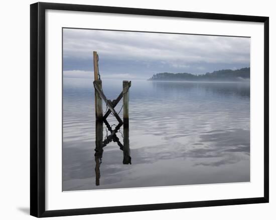 Jetty on the Old Penal Colony of Sarah Island in Macquarie Harbour, Tasmania-Julian Love-Framed Photographic Print