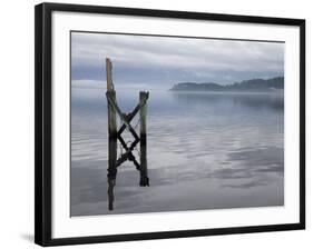 Jetty on the Old Penal Colony of Sarah Island in Macquarie Harbour, Tasmania-Julian Love-Framed Photographic Print