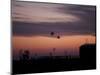 A Pair of UH-60 Black Hawk Helicopters Approach their Landing in Baghdad, Iraq-null-Mounted Photographic Print