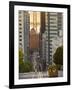 Cable Car Crossing California Street With Bay Bridge Backdrop in San Francisco, California, USA-Chuck Haney-Framed Photographic Print