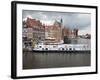 View Along River Motlawa Showing Harbour and Old Hanseatic Architecture, Gdansk, Pomerania, Poland-Adina Tovy-Framed Photographic Print