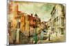 Romantic Venice - Artwork In Painting Style-Maugli-l-Mounted Art Print