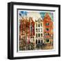 Amsterdam - Artwork In Painting Style-Maugli-l-Framed Art Print