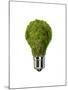 Light Bulb with Tree Inside Glass, Isolated on White Background-null-Mounted Art Print