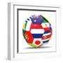 Football and Flags Representing All Countries Participating in Football World Cup in Brazil in 2014-paul prescott-Framed Art Print