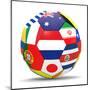 Football and Flags Representing All Countries Participating in Football World Cup in Brazil in 2014-paul prescott-Mounted Art Print