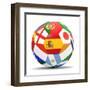 Football and Flags Representing All Countries Participating in Football World Cup in Brazil in 2014-paul prescott-Framed Art Print