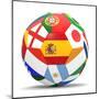 Football and Flags Representing All Countries Participating in Football World Cup in Brazil in 2014-paul prescott-Mounted Art Print