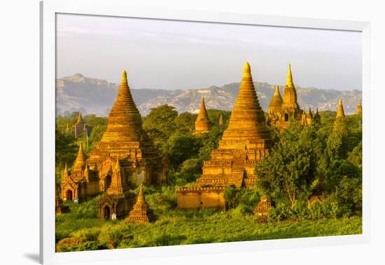 Sunrise over Bagan. Seen from Shwesandaw Pagoda. Bagan. Myanmar-Tom Norring-Framed Photographic Print