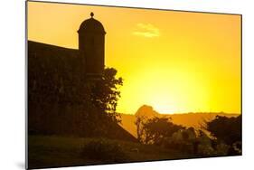 Backlit Watchtower of the Fortress of Fortaleza San Felipe, Puerto Plata, Dominican Republic-Michael Runkel-Mounted Photographic Print