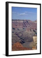 Arizona, Grand Canyon National Park, Grand Canyon and Tourists at Mather Point-David Wall-Framed Photographic Print