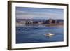 Arizona, Lake Powell and Houseboats at Wahweap Marina-David Wall-Framed Photographic Print