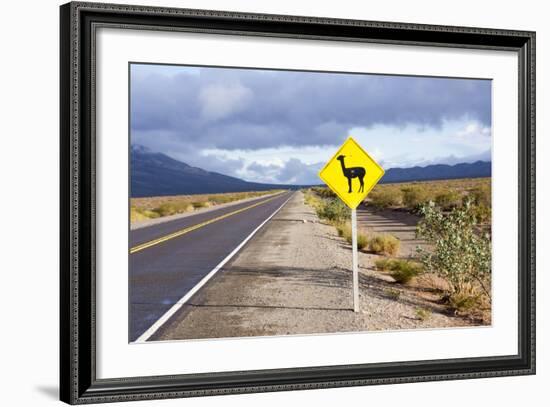 Guanaco Sign, Argentina-Peter Groenendijk-Framed Photographic Print