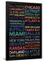 National Football League Cities Colorful-null-Framed Poster