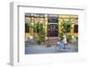 Woman Riding Bicycle Past Restaurant, Hoi an (Unesco World Heritage Site), Quang Ham, Vietnam-Ian Trower-Framed Photographic Print