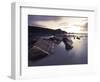 Long Exposure of Waves Moving over Rocks on Crackington Haven Beach at Sunset, Cornwall, England-Ian Egner-Framed Photographic Print