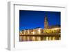 Museum and Church at Night, Gothenburg, Sweden, Scandinavia, Europe-Frank Fell-Framed Photographic Print