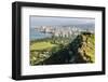 Honolulu from Atop Diamond Head State Monument (Leahi Crater)-Michael DeFreitas-Framed Photographic Print