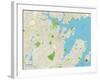 Political Map of Salem, MA-null-Framed Art Print