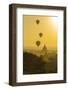 Myanmar. Bagan. Hot Air Balloons Rising over the Temples of Bagan-Inger Hogstrom-Framed Photographic Print