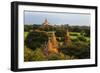 Temples in the Jungle at Sunrise, Bagan, Mandalay Region, Myanmar-Keren Su-Framed Photographic Print