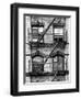 Fire Escape, Stairway on Manhattan Building, New York, United States, Black and White Photography-Philippe Hugonnard-Framed Photographic Print