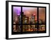 Window View, Empire State Building and New Yorker Hotel Views by Night, Times Square, NYC-Philippe Hugonnard-Framed Photographic Print