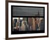 Window View with Venetian Blinds: Skyscrapers and Buildings with the Chrysler Building at Manhattan-Philippe Hugonnard-Framed Photographic Print