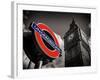 Big Ben and Westminster Station Underground - Subway Station Sign - City of London - UK - England-Philippe Hugonnard-Framed Photographic Print