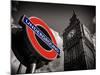 Big Ben and Westminster Station Underground - Subway Station Sign - City of London - UK - England-Philippe Hugonnard-Mounted Photographic Print