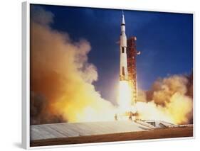 Launch of Apollo 11 Spacecraft En Route To Moon-null-Framed Photographic Print