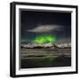 Aurora Borealis over Mt Hoffell, Hoffellsjokul Glacier, Iceland-Arctic-Images-Framed Photographic Print