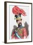 Diego De Leon, Count of Belascoain (1807-1841). Colored Engraving.-Tarker-Framed Photographic Print