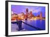 Financial District Of Boston, Massachusetts Viewed From Boston Harbor-SeanPavonePhoto-Framed Photographic Print