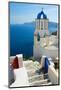 View of Caldera with Stairs and Belfry, Santorini-neirfy-Mounted Photographic Print