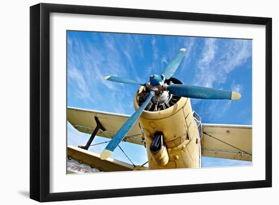 Engine of an Old Airplane from Low Angle-Gudella-Framed Photographic Print