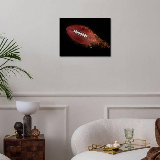 Flying Rugby Ball Isolated on Black. Photographic Print - Kesu01 ...