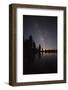 Lake with Reflection of the Milky Way and Silhouetted Trees, Lassen Volcanic Np, California, USA-Mark Taylor-Framed Photographic Print